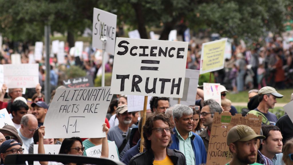 March For Science event in Austin, Tx promoting the sciences.