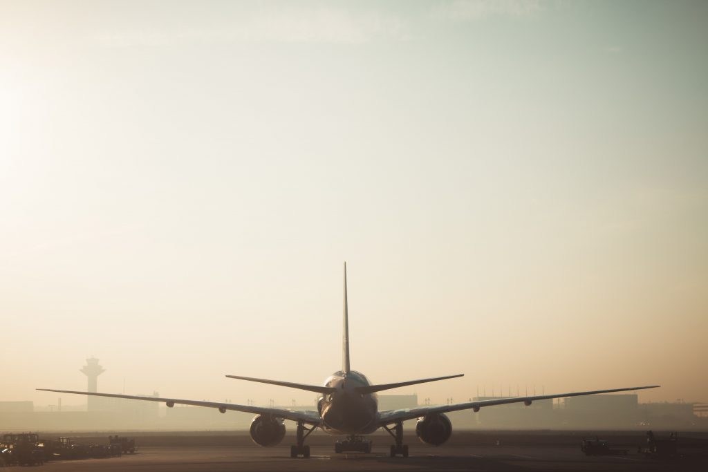 Jet airplane on runway